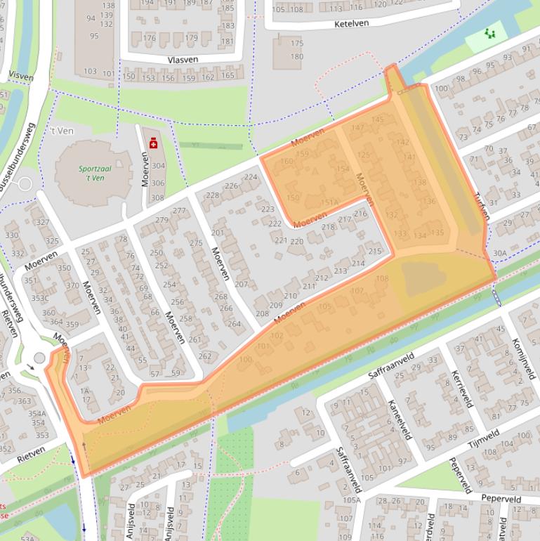 Kaart van postcodegebied 5464PD.