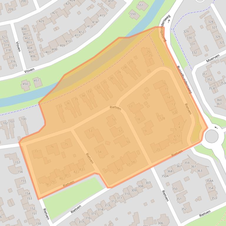 Kaart van postcodegebied 5464PH.