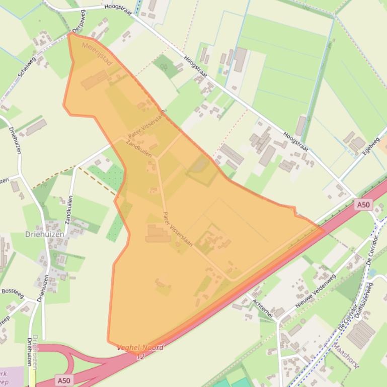 Kaart van postcodegebied 5464RB.