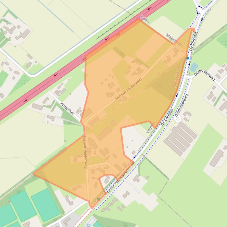 Kaart van postcodegebied 5464RC.