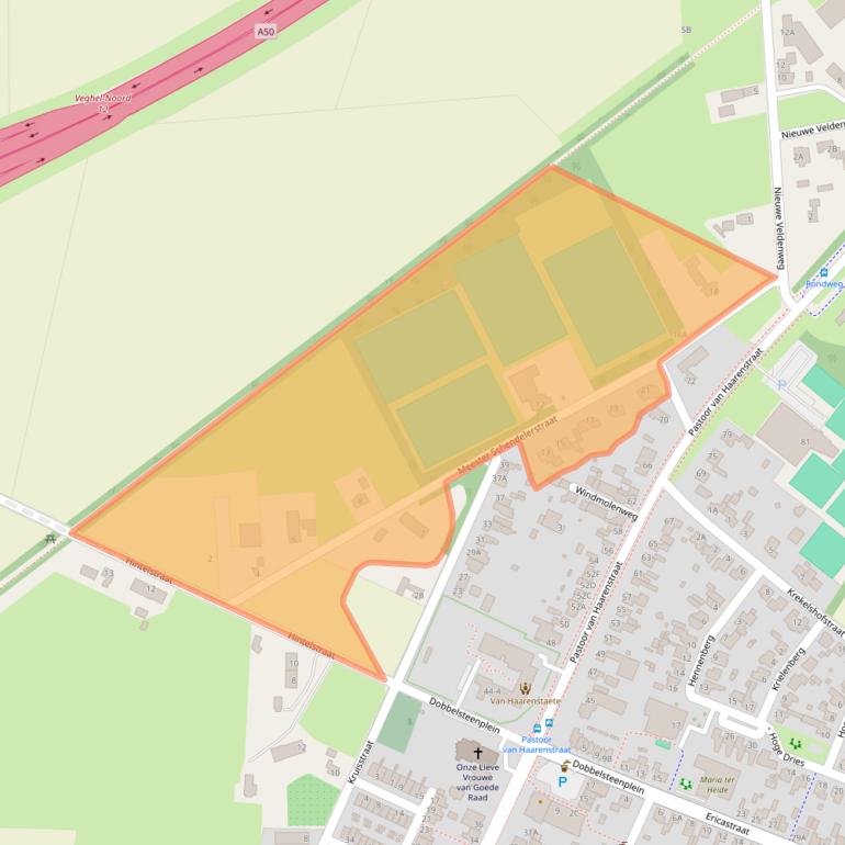 Kaart van postcodegebied 5464RD.