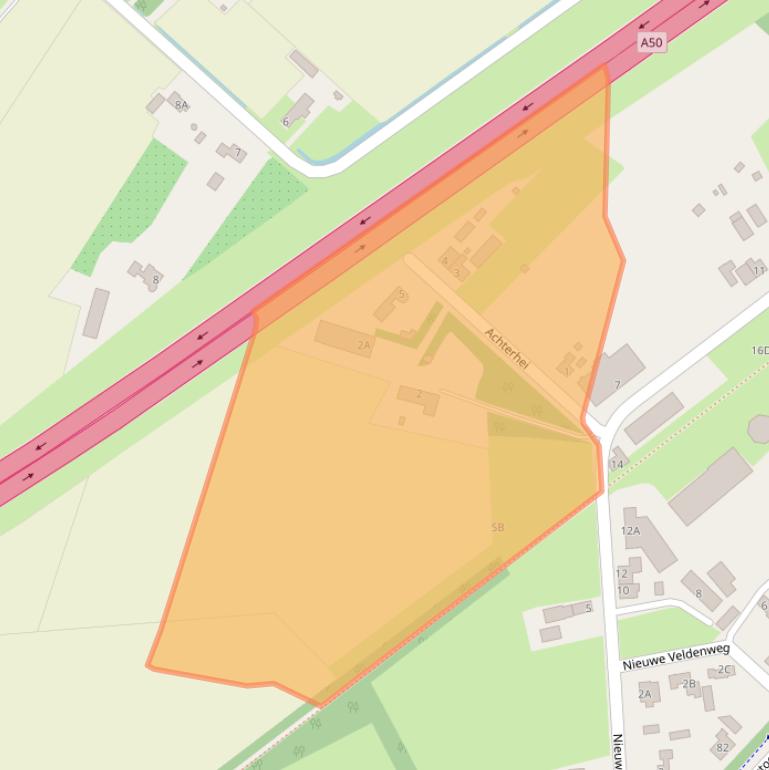 Kaart van postcodegebied 5464RM.