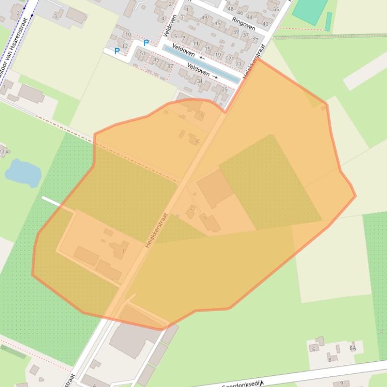 Kaart van postcodegebied 5464TB.