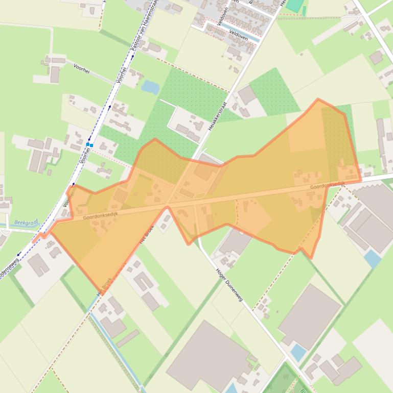 Kaart van postcodegebied 5464TE.