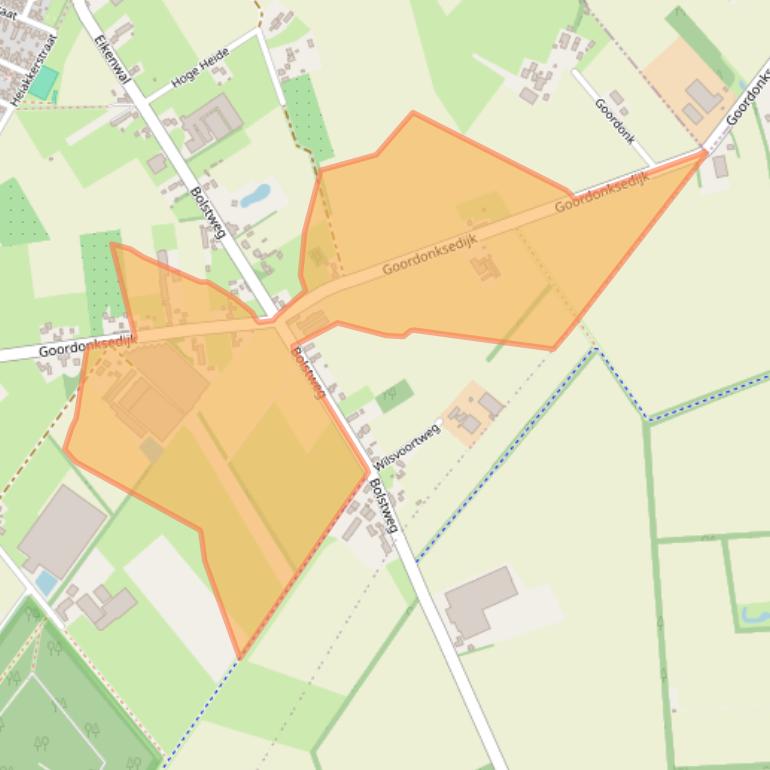 Kaart van postcodegebied 5464TG.