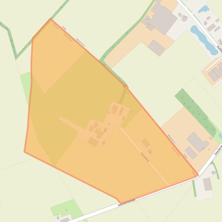 Kaart van postcodegebied 5464TJ.