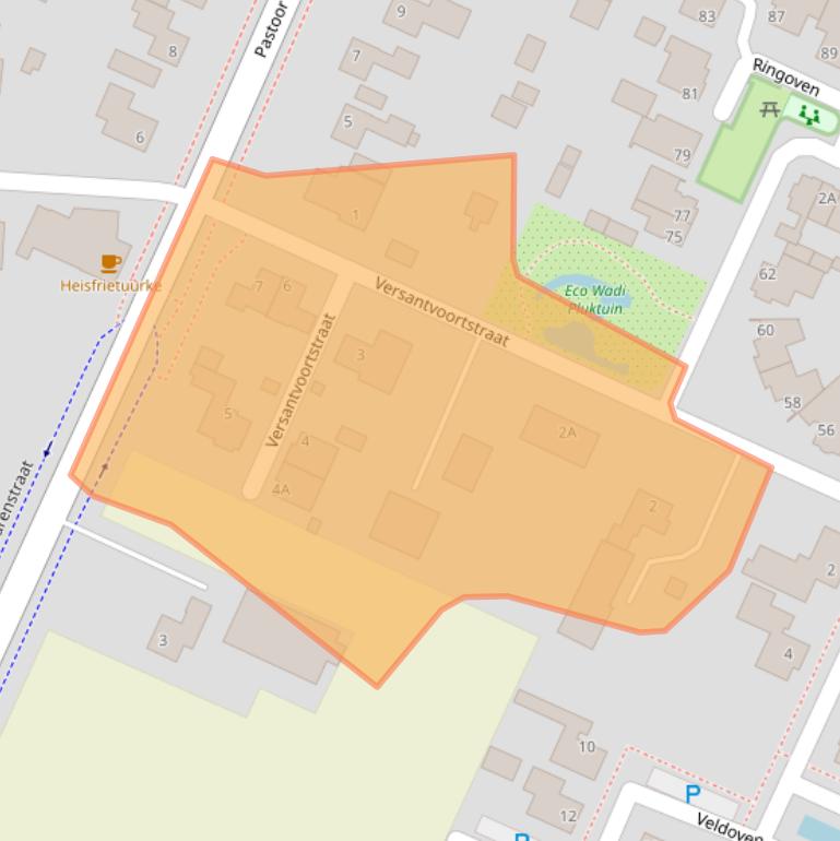 Kaart van postcodegebied 5464TL.