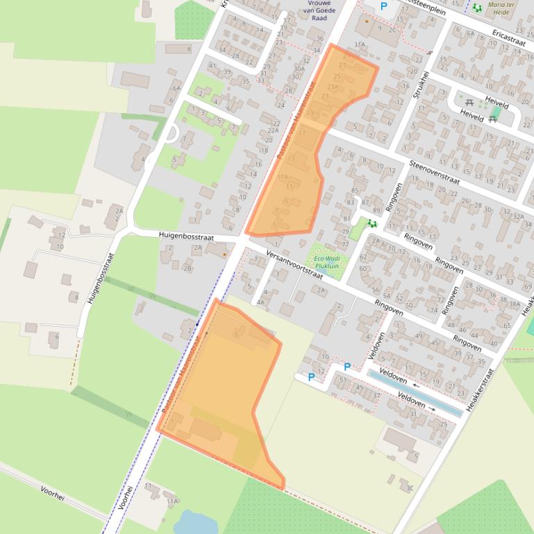 Kaart van postcodegebied 5464VD.