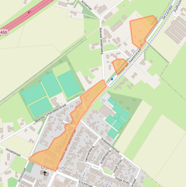 Kaart van postcodegebied 5464VH.