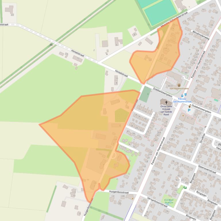 Kaart van postcodegebied 5464VK.