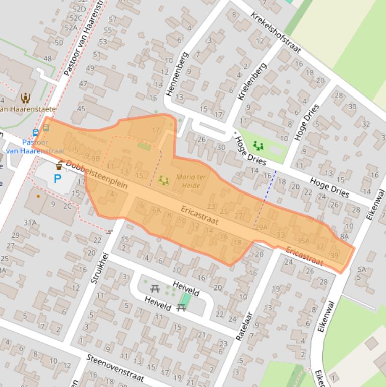 Kaart van postcodegebied 5464VR.