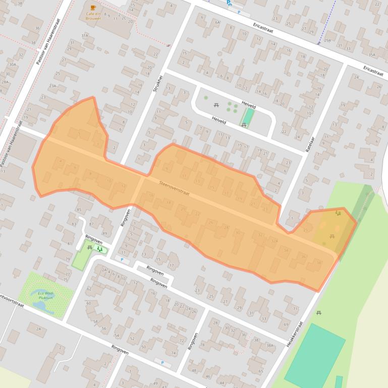 Kaart van postcodegebied 5464VV.