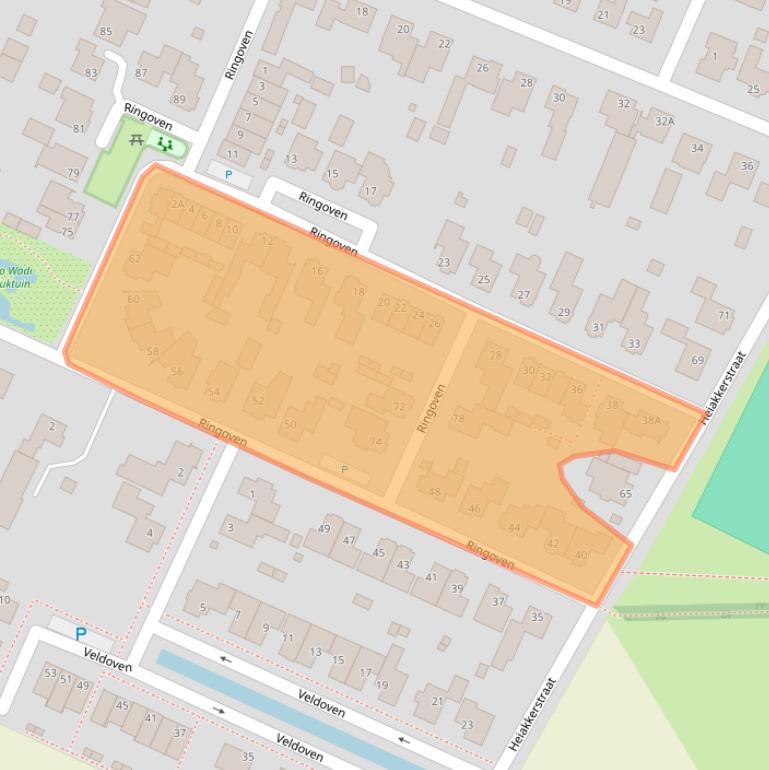 Kaart van postcodegebied 5464WJ.