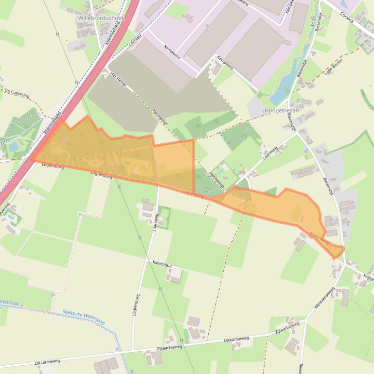 Kaart van postcodegebied 5465LA.