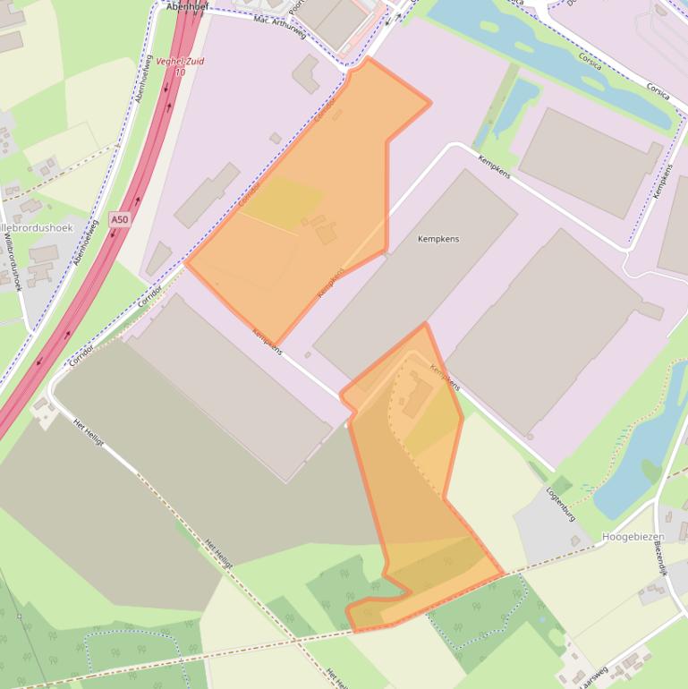 Kaart van postcodegebied 5465NB.