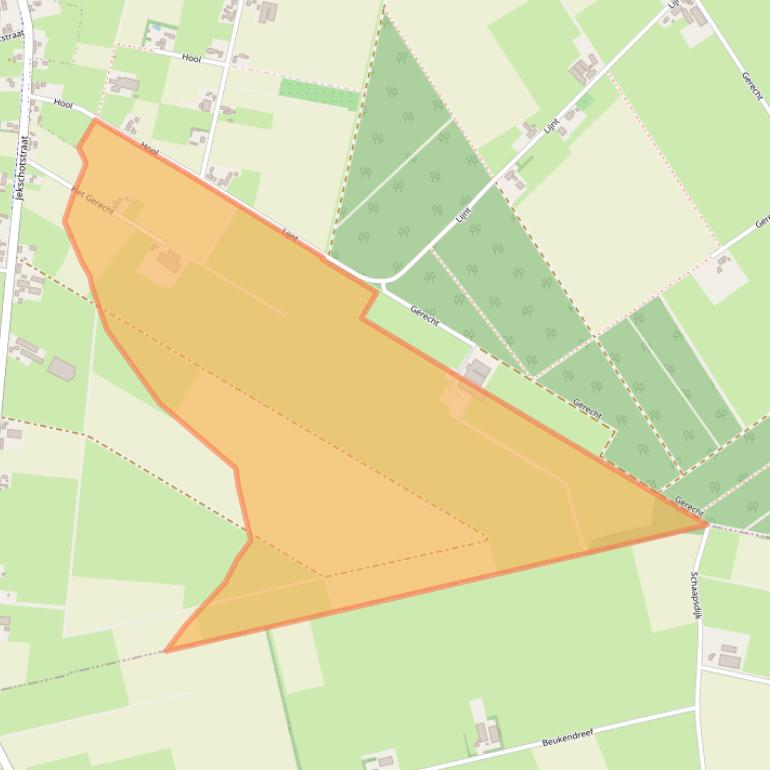 Kaart van postcodegebied 5465PA.