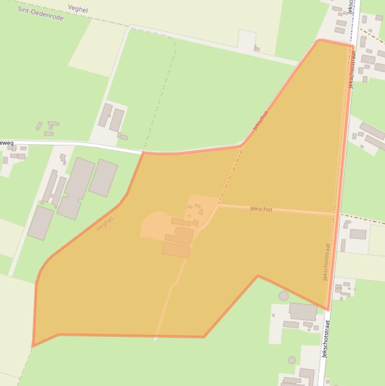 Kaart van postcodegebied 5465PB.