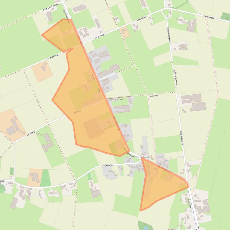 Kaart van postcodegebied 5465PH.