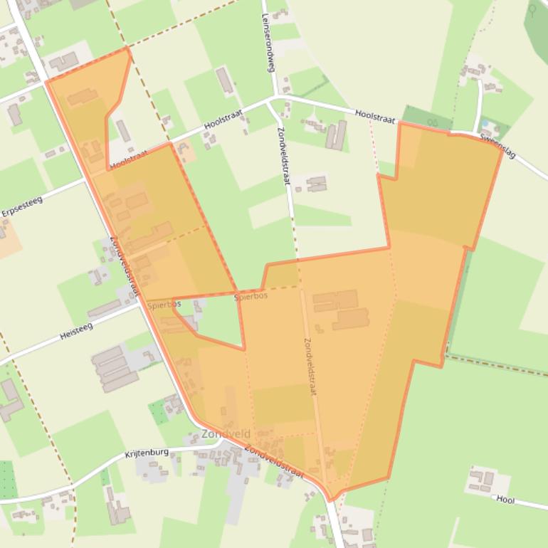 Kaart van postcodegebied 5465PJ.