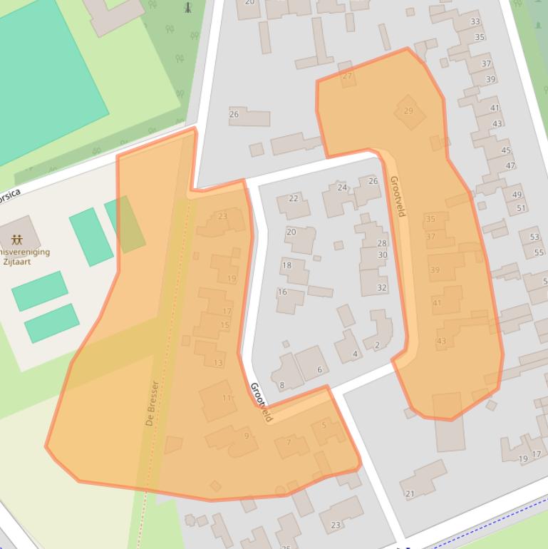 Kaart van postcodegebied 5465PX.