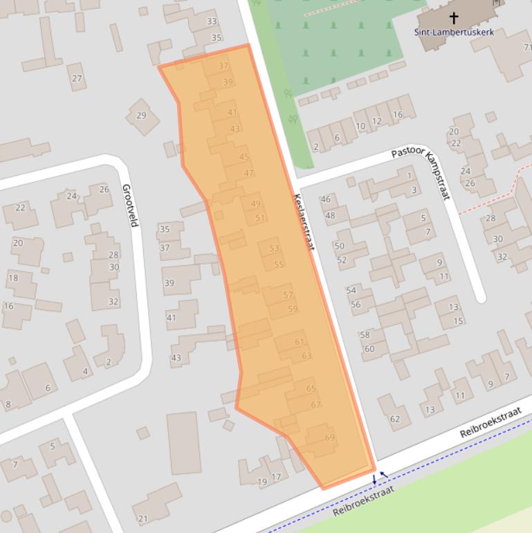 Kaart van postcodegebied 5465RM.