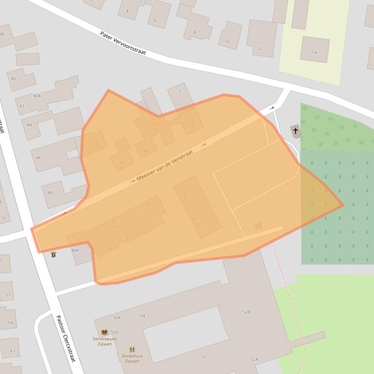 Kaart van postcodegebied 5465RS.