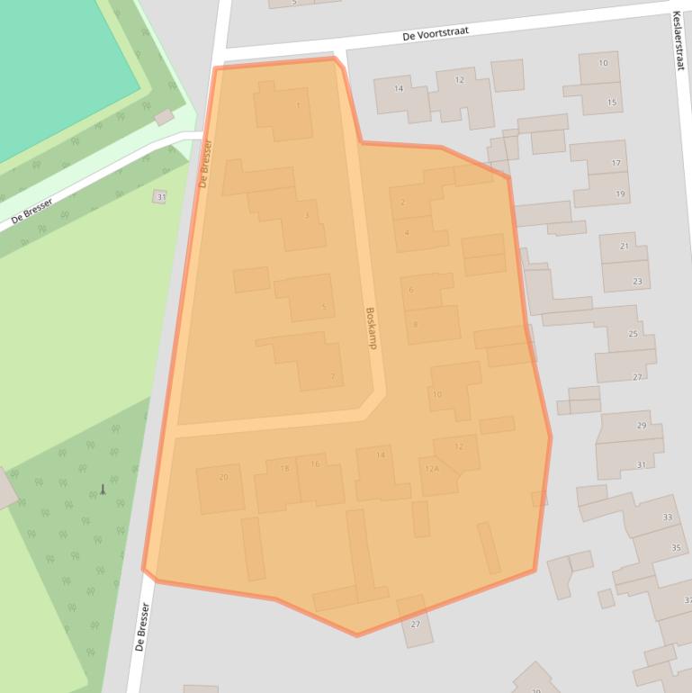 Kaart van postcodegebied 5465RX.