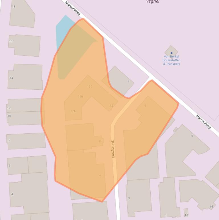 Kaart van postcodegebied 5466AV.