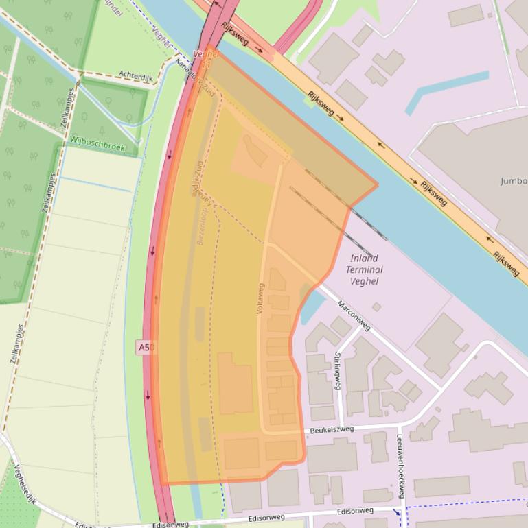 Kaart van postcodegebied 5466AZ.