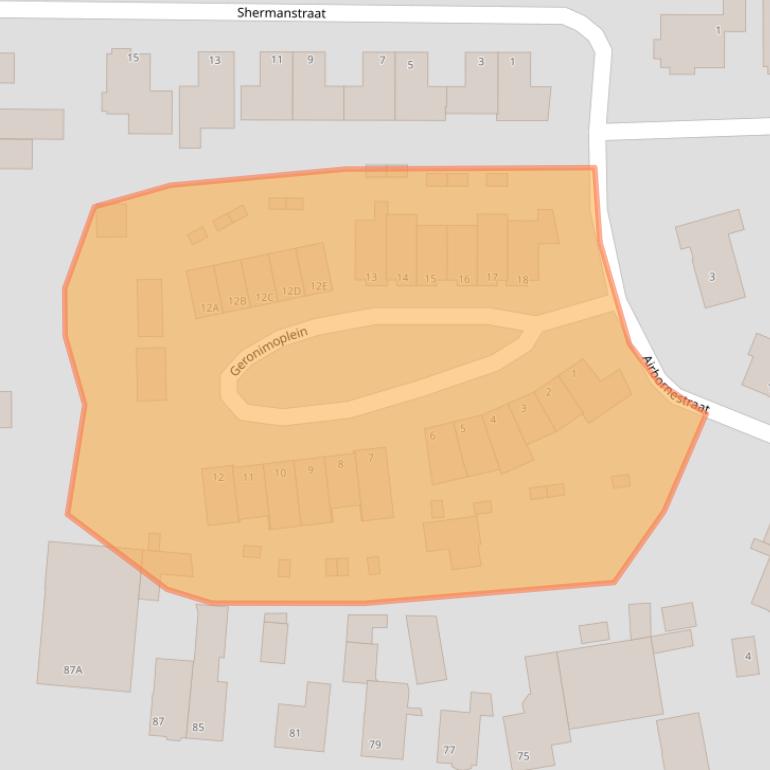 Kaart van postcodegebied 5466NZ.