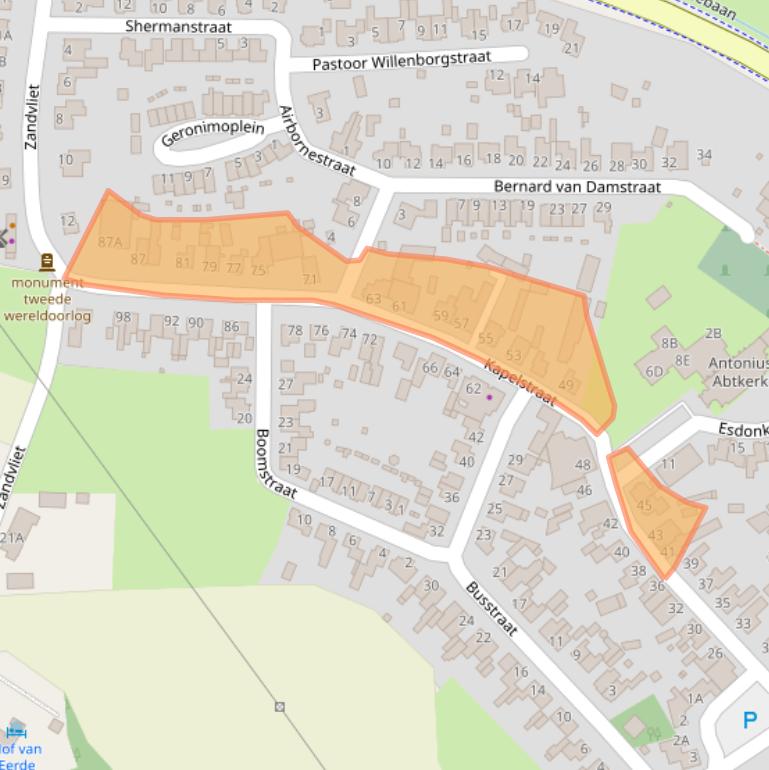 Kaart van postcodegebied 5466PB.