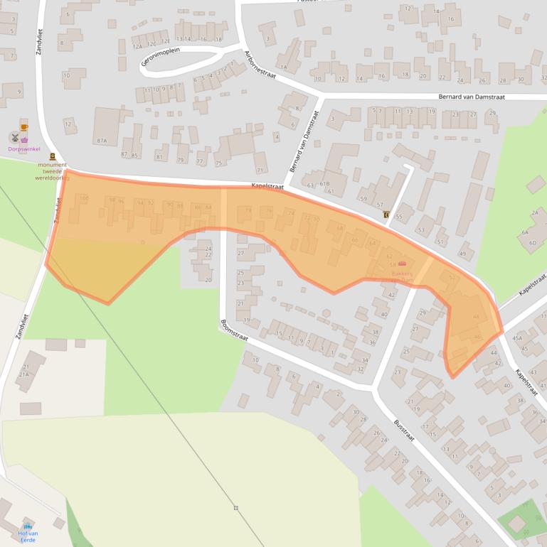 Kaart van postcodegebied 5466PD.