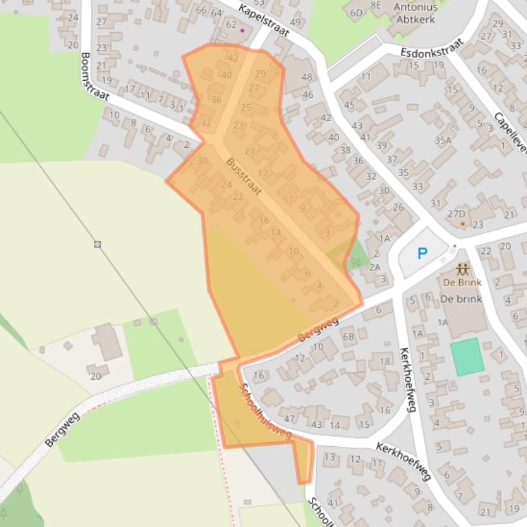 Kaart van postcodegebied 5466PJ.