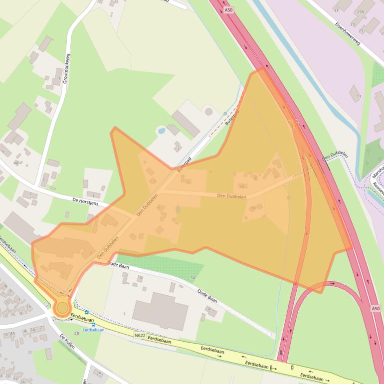 Kaart van postcodegebied 5466RL.