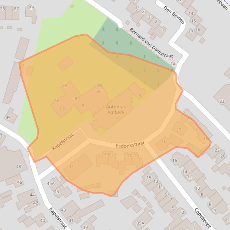 Kaart van postcodegebied 5466RX.