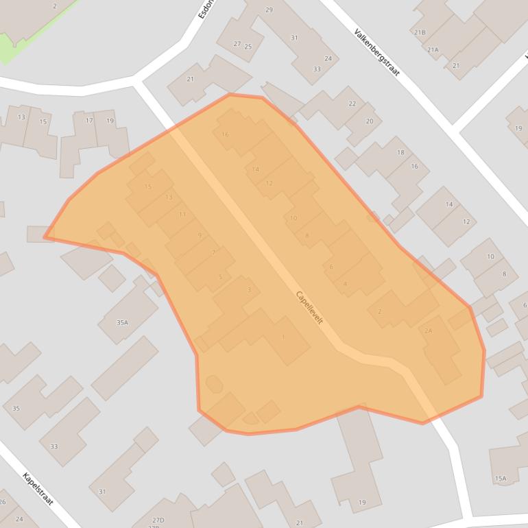 Kaart van postcodegebied 5466RZ.