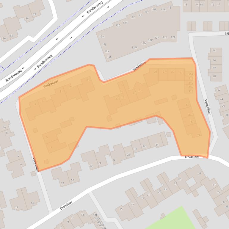 Kaart van postcodegebied 5467BT.