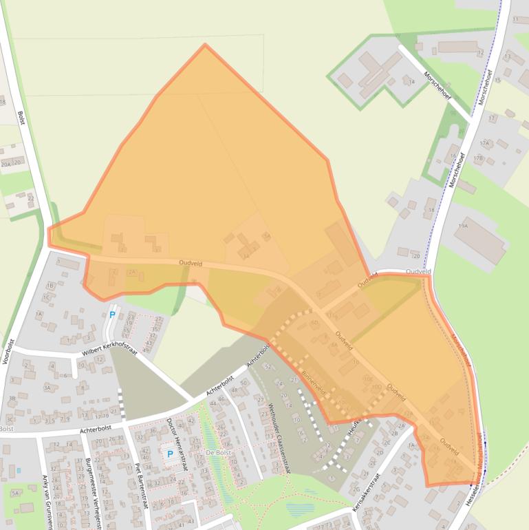 Kaart van postcodegebied 5469AA.