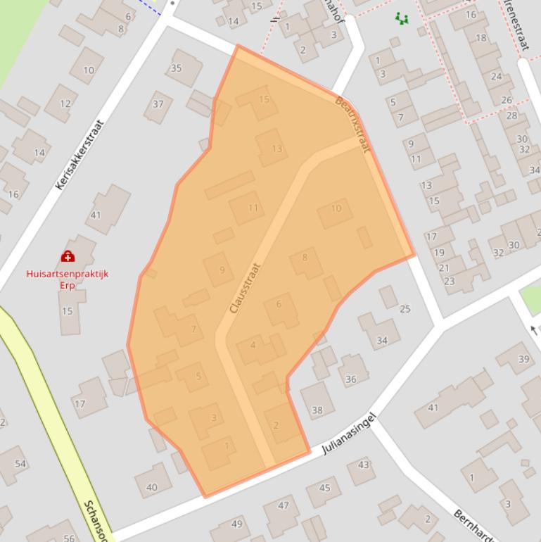 Kaart van postcodegebied 5469AE.