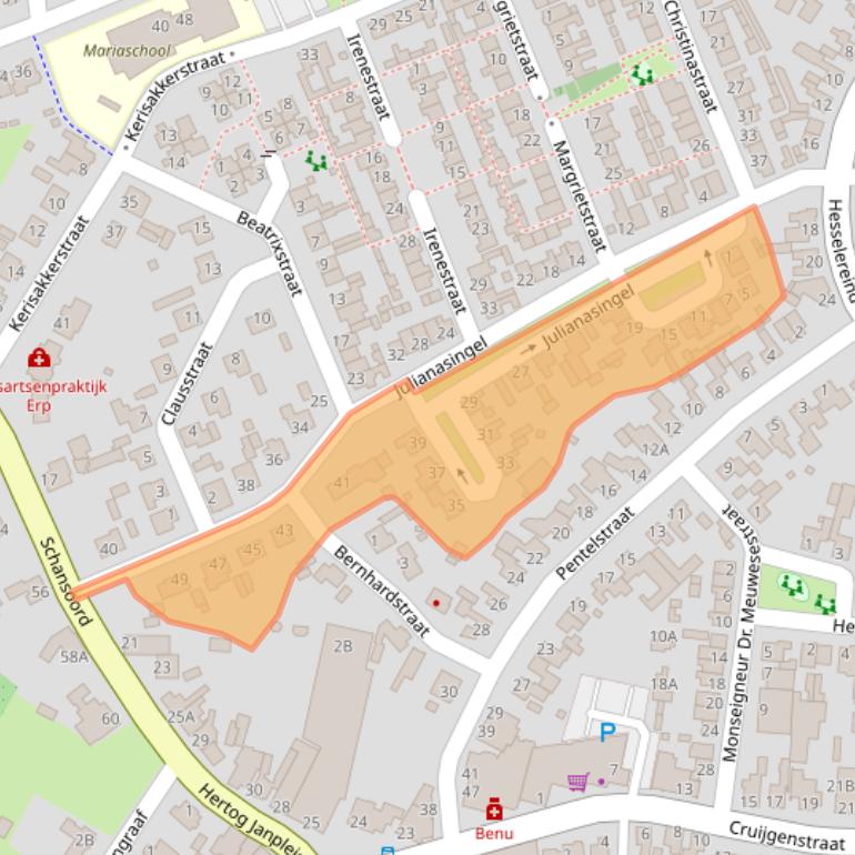 Kaart van postcodegebied 5469AH.