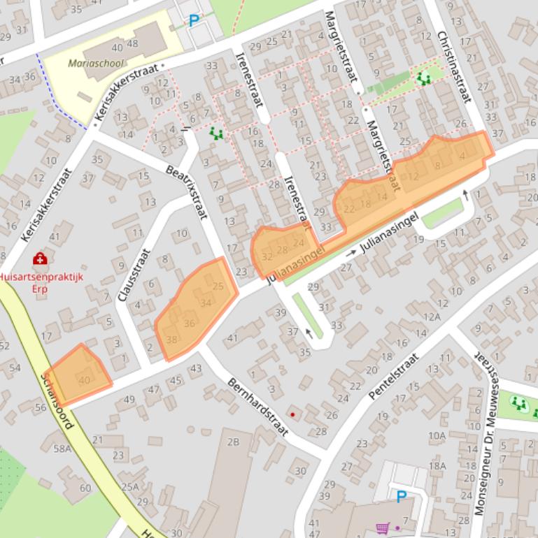 Kaart van postcodegebied 5469AJ.