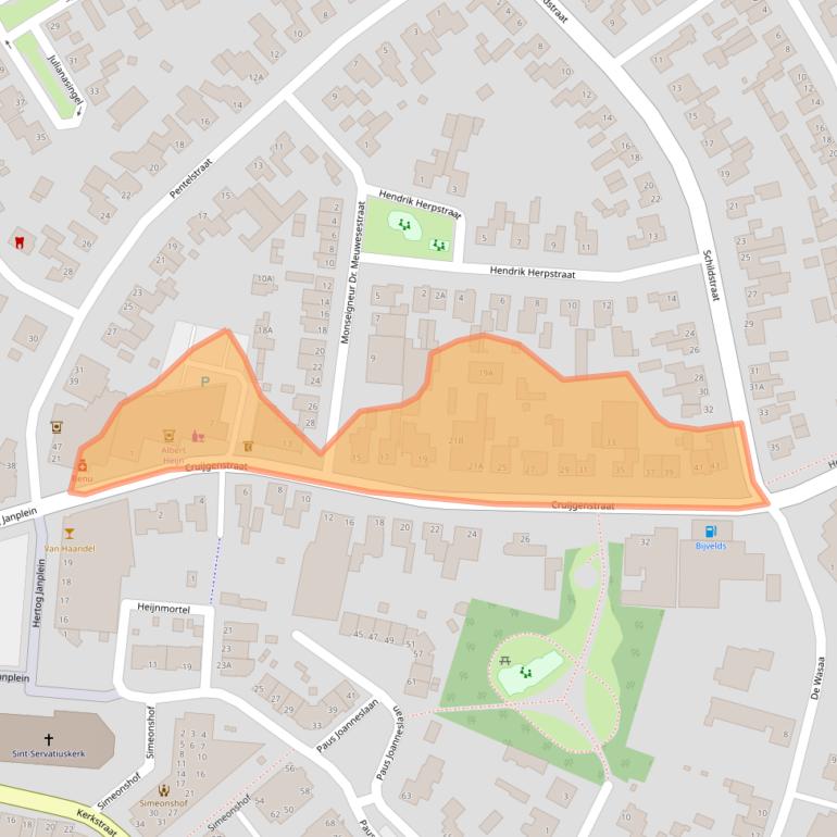 Kaart van postcodegebied 5469BS.