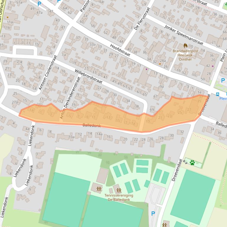 Kaart van postcodegebied 5473BD.