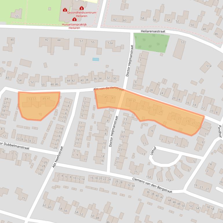 Kaart van postcodegebied 5473DB.