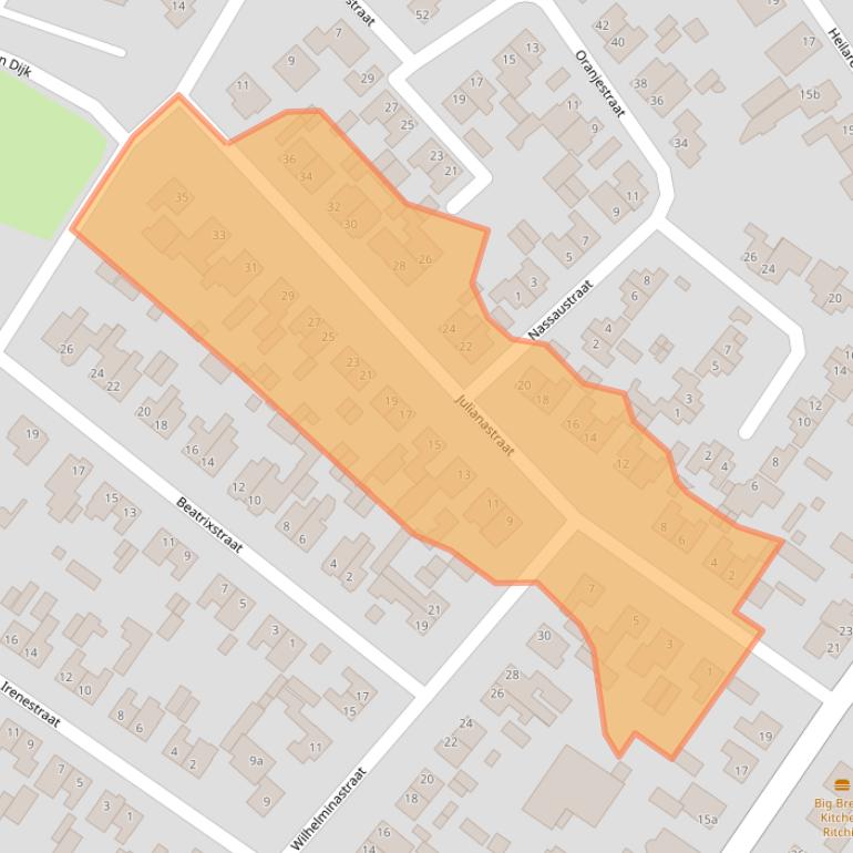 Kaart van postcodegebied 5473EJ.