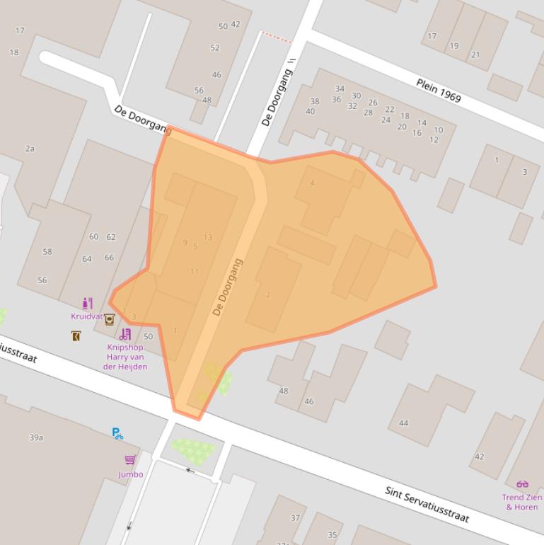 Kaart van postcodegebied 5473HZ.