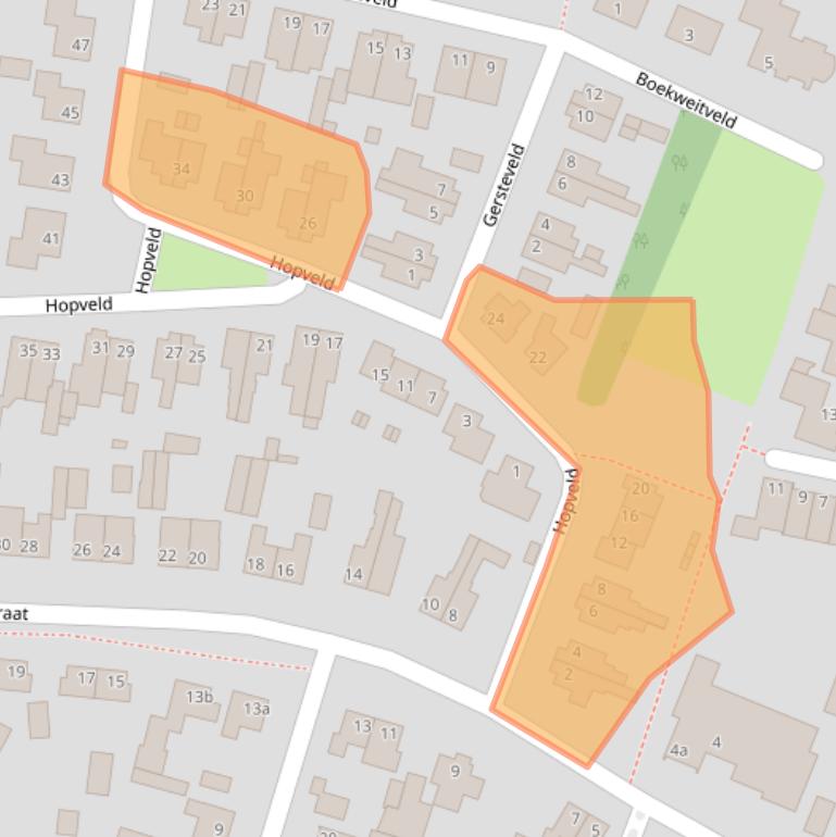 Kaart van postcodegebied 5473JC.