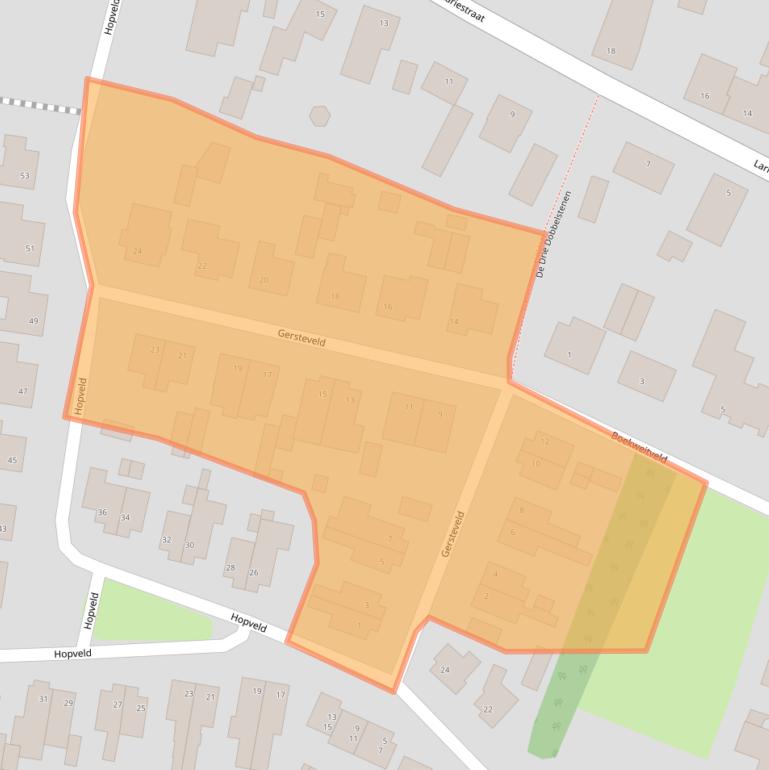 Kaart van postcodegebied 5473JD.