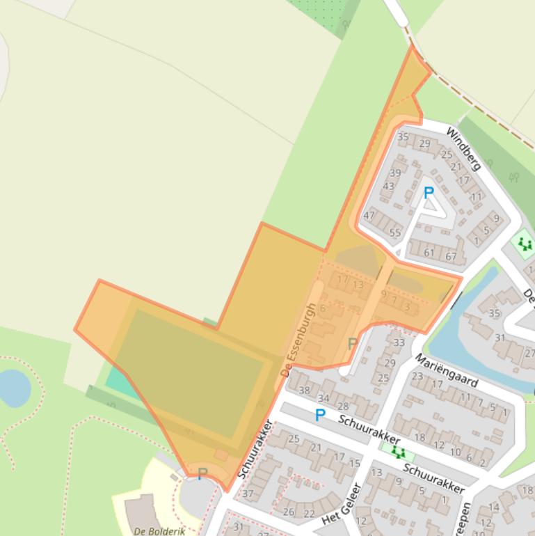 Kaart van postcodegebied 5473PB.