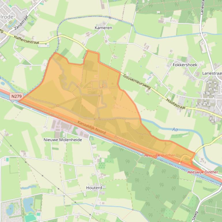 Kaart van postcodegebied 5473VA.
